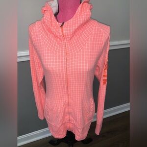 BENCH Women’s Coral Check Zip-Up Jacket with Hood